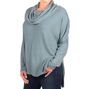 Status by Chenault Rib Tunic Cowl Neck Teal Top Nordstrom